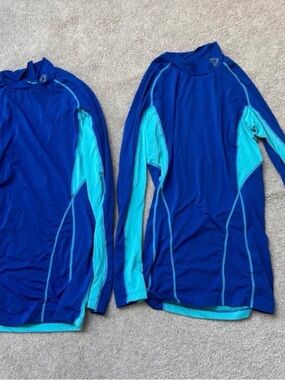 Tesla Blue and Teal Performance Rash Guard Top